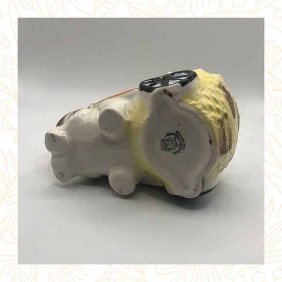 Ceramic Easter Bunny Rabbit Planter with Baby Bunnies in Cart - ESD Hand Painted - Picture 6 of 7